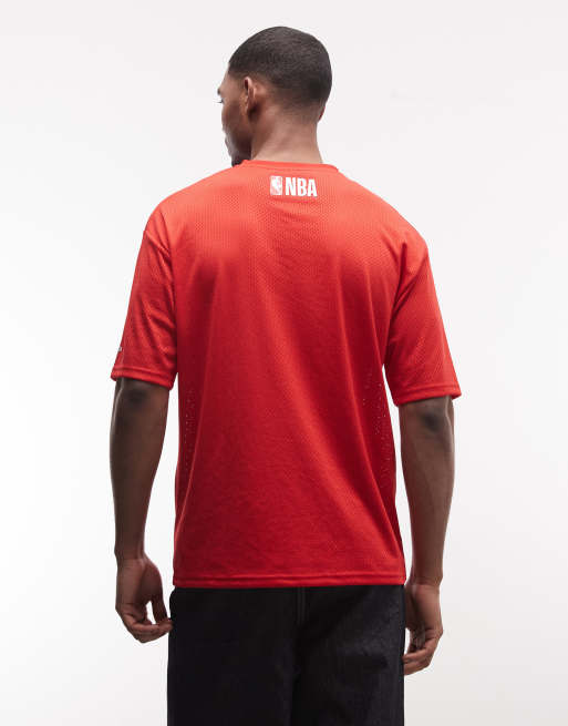 New Era – Chicago Bulls – Röd t-shirt i mesh med tryck, 5 av 5
