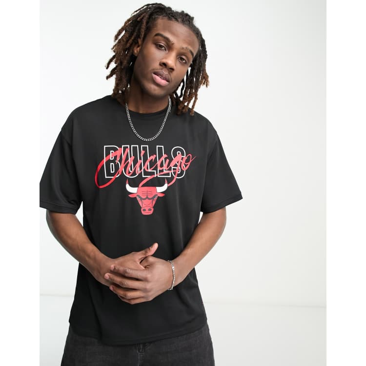 Red New Era NBA Chicago Bulls Pinstripe T-Shirt