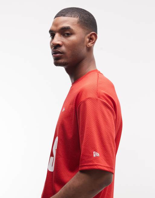 New Era - Chicago Bulls - T-shirt in rete rossa con grafica, 4 di 5