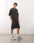 [New Era] New Era Chicago Bulls tonal mesh shorts in charcoal-Grey S CHARCOAL