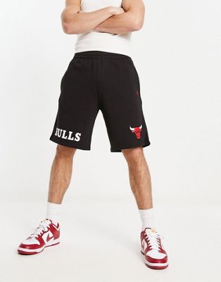 New Era Chicago Bulls wordmark shorts in black