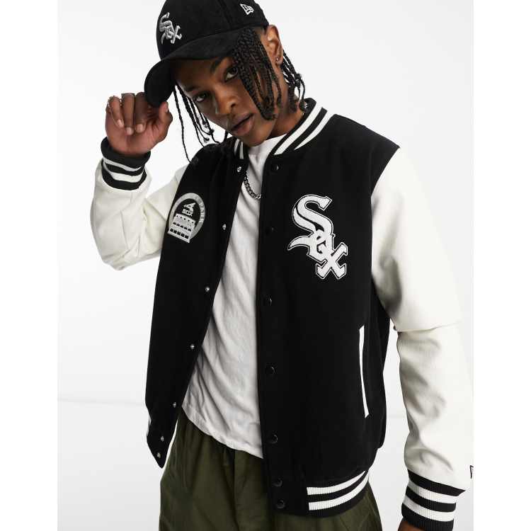 New Era MLB New York Yankees heritage varsity jacket in black