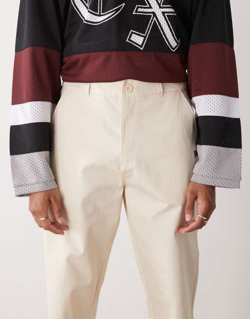 New Era chino pants in ecru, 4 of 5