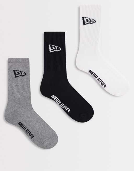 New Era - Confezione da 3 paia di calzini multicolore con logo con bandiera