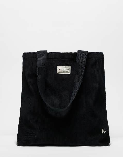 New Era cord logo tote bag in black - view 1