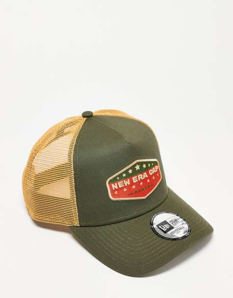 New Era cotton patch contrast trucker in yellow multi - view 1