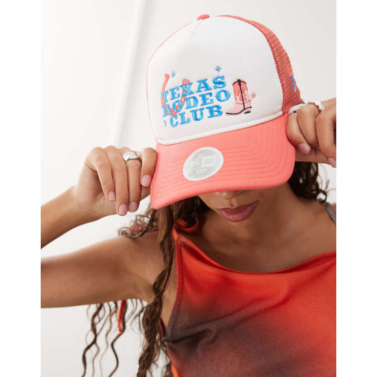 New Era cowgirl motif trucker cap with contrast peak in