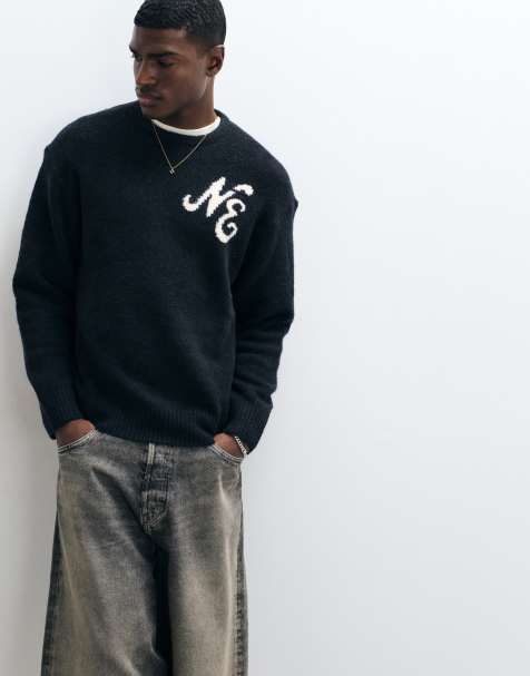 New Era – Czarny dzianinowy sweter z logo - view 1