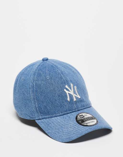  New Era denim 9twenty midi team cap with white contrast stitching and embroidery