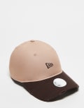[New Era] New Era distressed 9twenty cap with contrast peak in brown One Size Brown