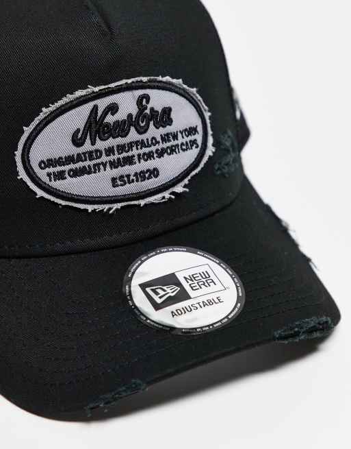 New Era distressed patch trucker cap in black | ASOS display picture 1