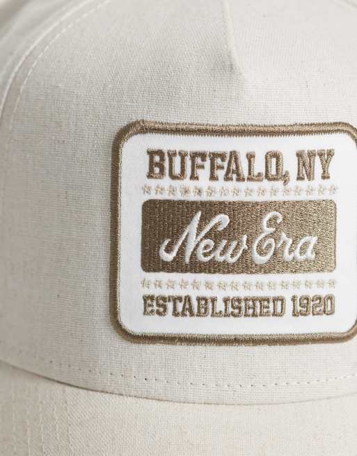 New Era - E Frame - Cappellino in lino crema con toppa del logo, 2 di 3