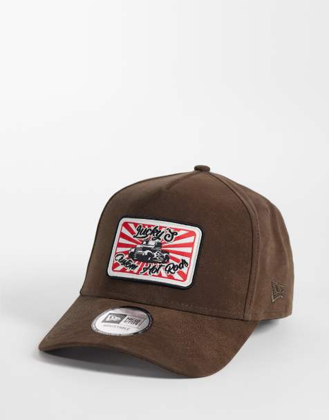 New Era E frame graphic moto patch PU cap in brown - view 1