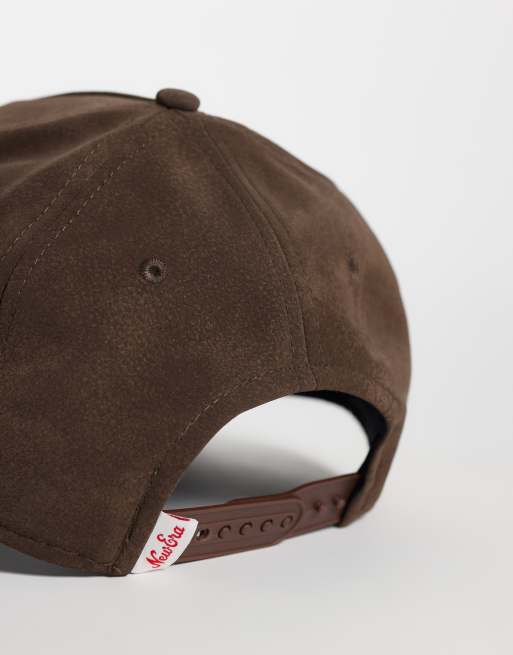 New Era E frame graphic moto patch PU cap in brown, 3 of 3