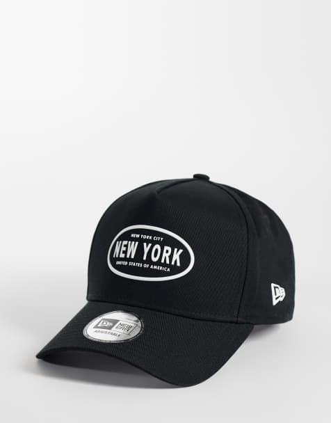 New Era E frame New York rubber logo patch cap in black - view 1