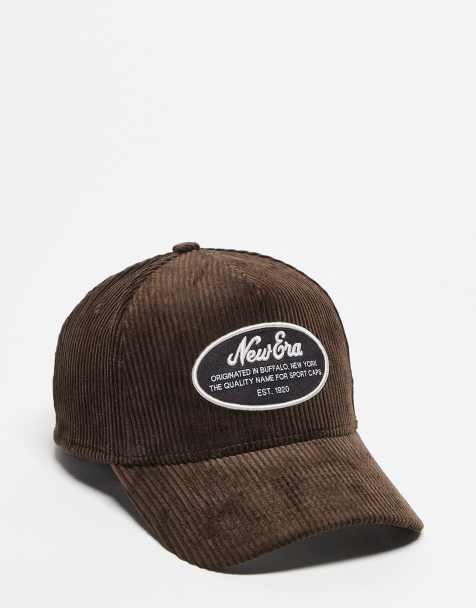 New Era E-frame patch logo cord cap in brown - view 1