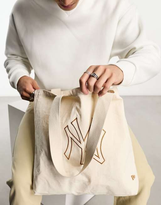 New Era - Eenvoudige tote tas met NY-print in wit, 3 van 4