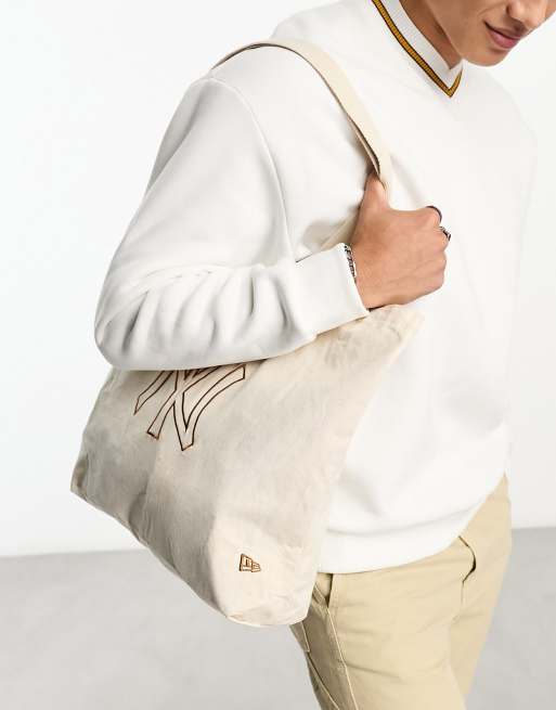 New Era - Eenvoudige tote tas met NY-print in wit, 4 van 4