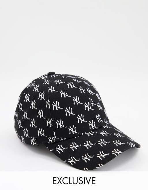 New Era Exclusive 9Forty cap in black NY monogram