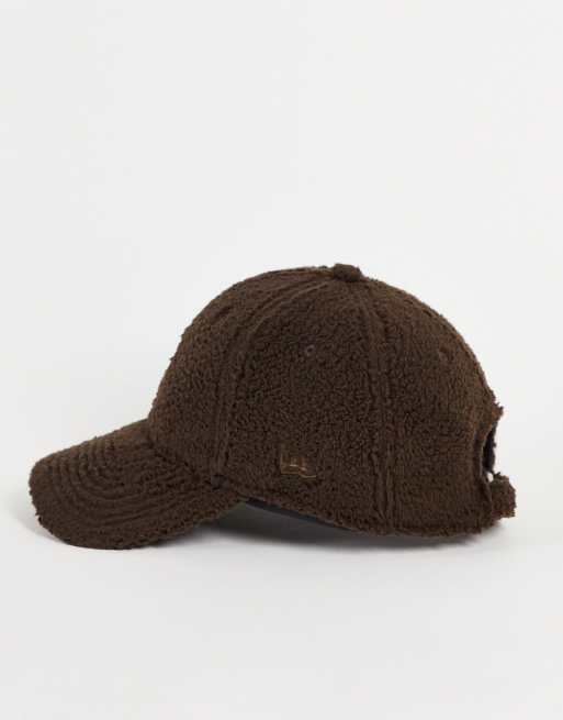 New Era Exclusive 9Forty cap in brown teddy with tonal NY, 4 of 4