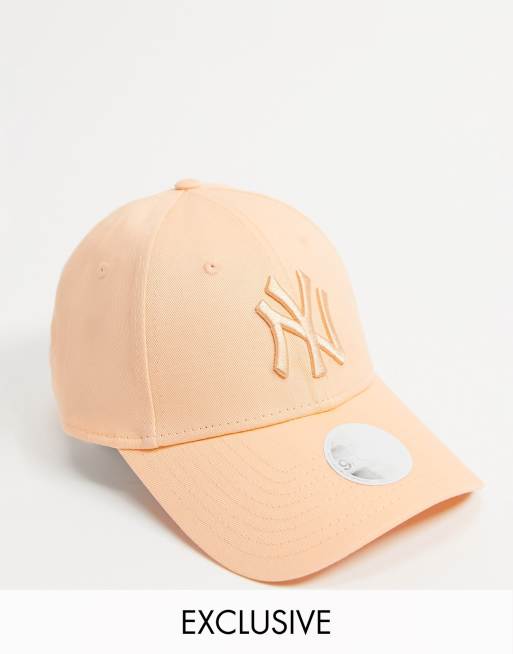 New Era Exclusive 9Forty cap in peach with tonal NY