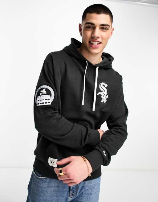 New Era - Felpa con cappuccio heritage nera con logo dei Chicago White Sox