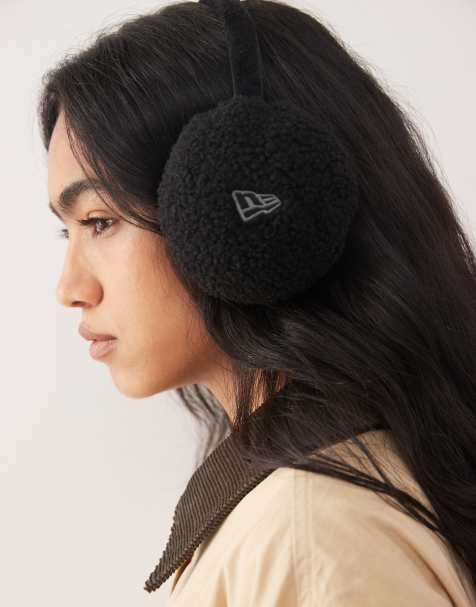 New Era flag logo borg ear muffs in black - view 1