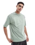 [New Era] New Era flag logo oversized t-shirt in green 2XL GREEN