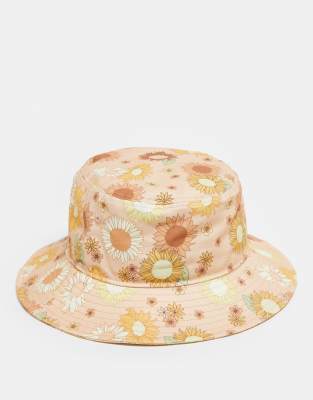 New Era New Era floral print bucket hat in orange