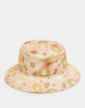 [New Era] New Era floral print bucket hat in orange S Orange