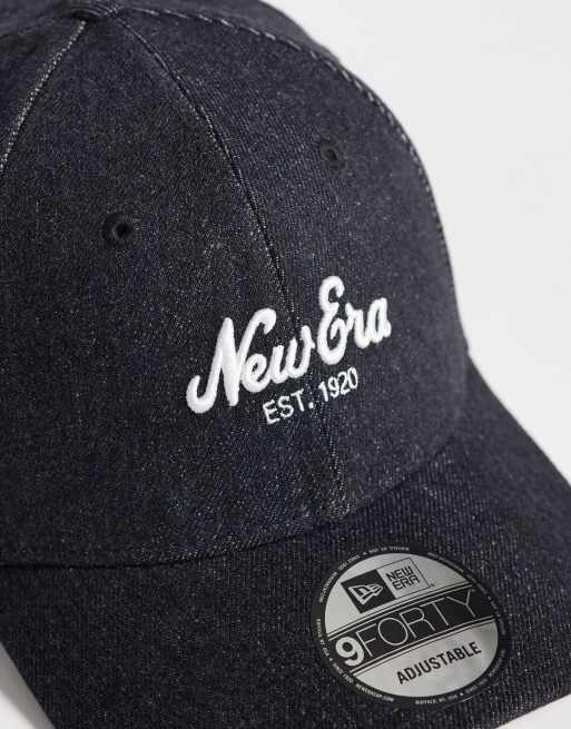 New Era - gorra denim negra 9forty con logo y eslogan, 2 de 3