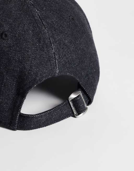 New Era - gorra denim negra 9forty con logo y eslogan, 3 de 3