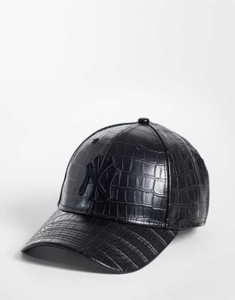 New Era - gorra tonal negra con estampado de cocodrilo en PU y logo NY Yankees 9Forty para mujer - view 1