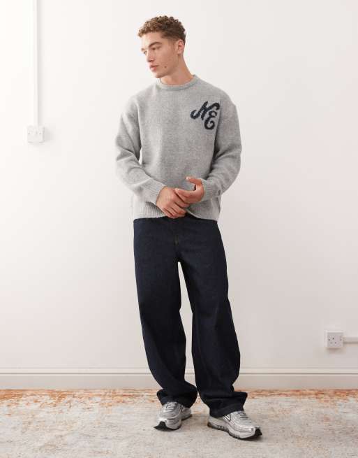 New Era – Grå, stickad tröja i oversize, 2 av 5