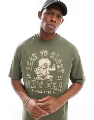 New Era New Era graphic t-shirt in khaki-Green