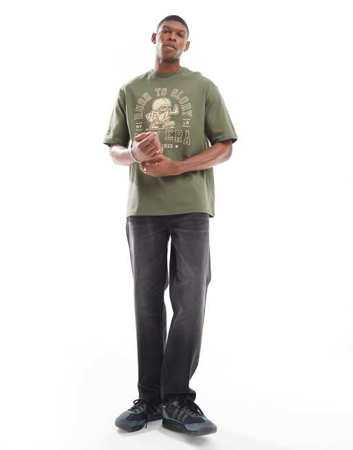 New Era graphic T-shirt in khaki, 4 of 4