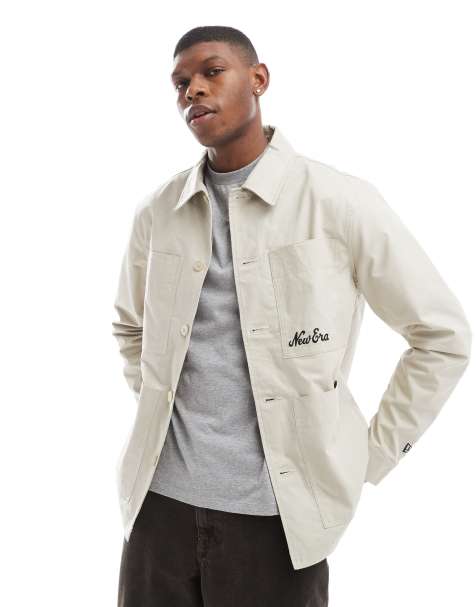 New Era – Hemdjacke in Beige mit Logodetail - view 1