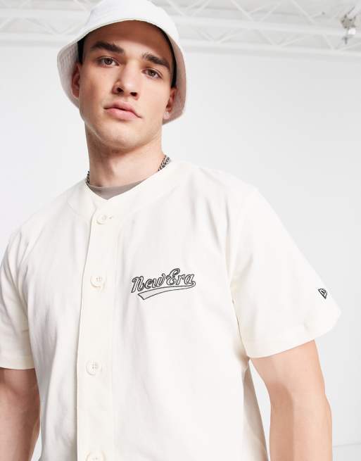 Off white baseball jersey top