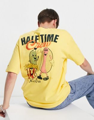 New Era heritage half time backprint t-shirt in yellow - ASOS Price Checker