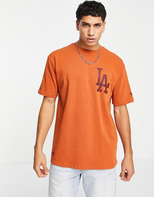 New Era MLB LA Dodgers logo t-shirt in light navy exclusive as ASOS