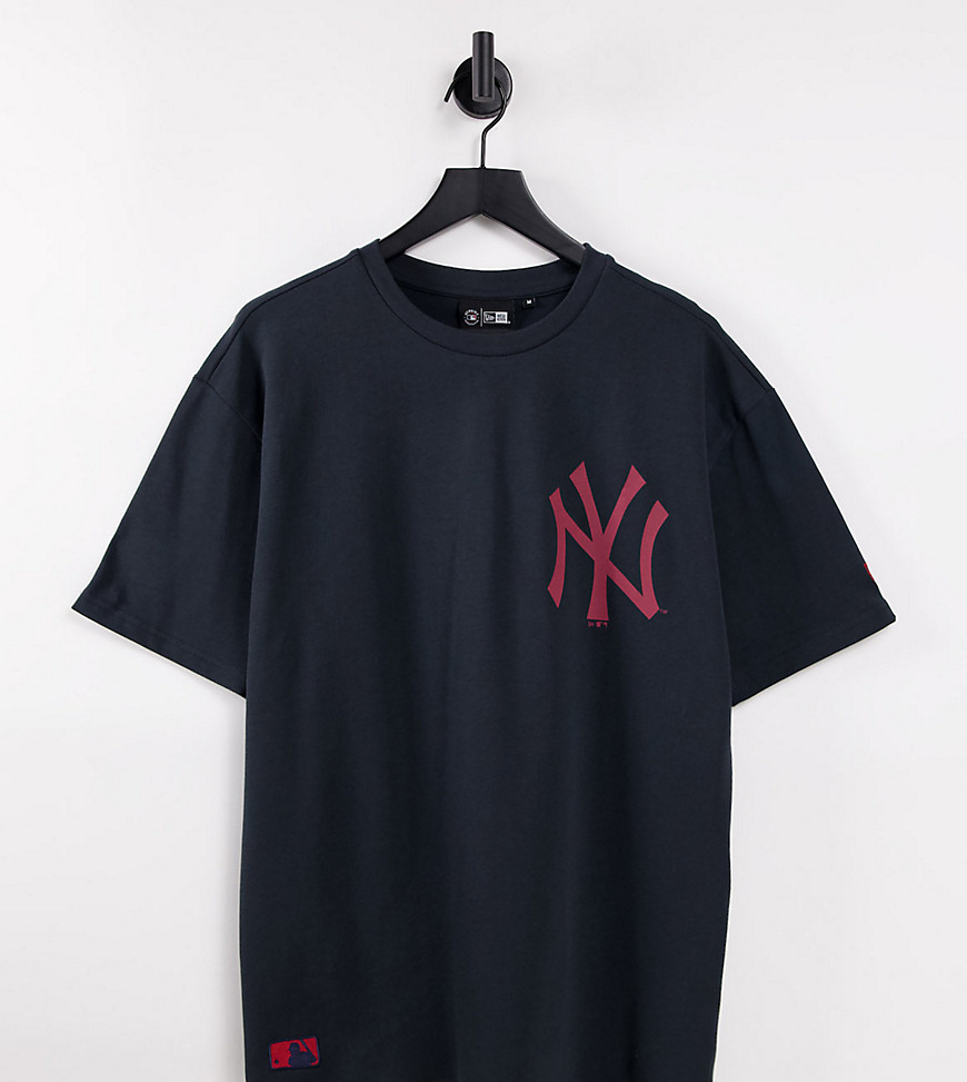 New Era - Heritage New York Yankees - Oversized T-shirt in marineblauw, exclusief bij ASOS