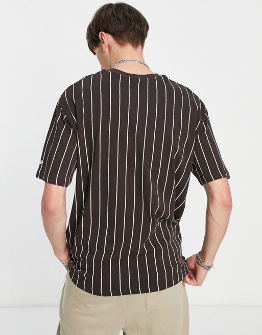 T-shirts New Era Pinstripe Jersey Tee Brown