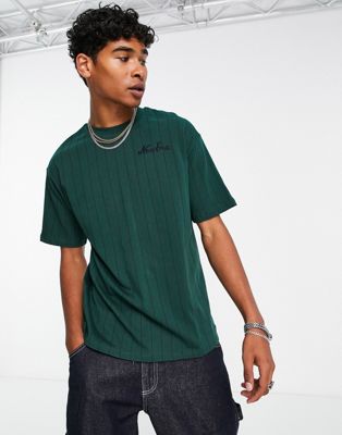 New Era heritage pinstripe t-shirt in green - ASOS Price Checker