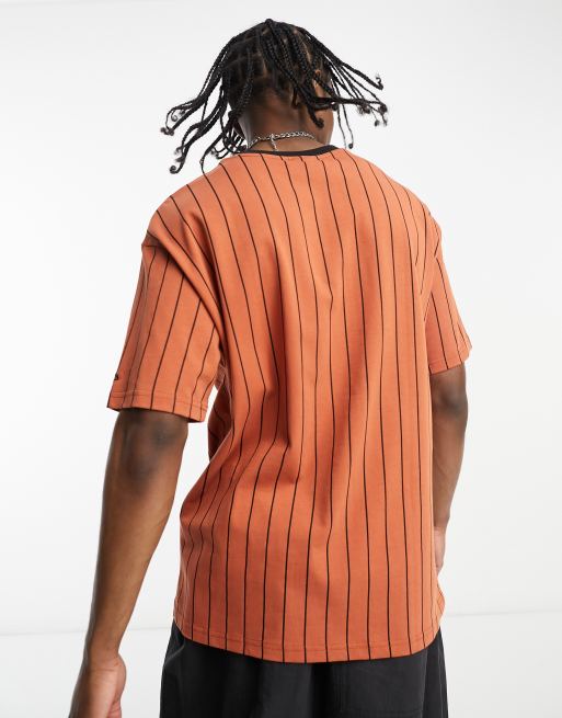 Adidas originals baseball jersey with back embroidered logo and pinstripes clearance