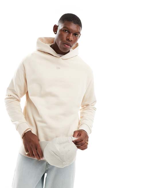 New Era - Hoodie met logoprint op de achterkant in crème, 4 van 4