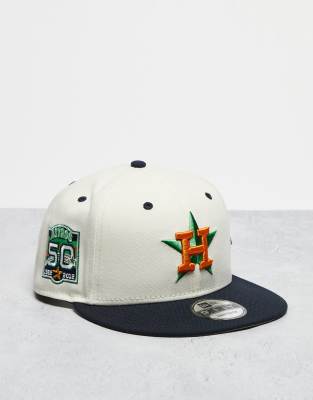 New Era New Era Houston Astros 9fifty mascot pin detail cap with contrast peak in cream-White