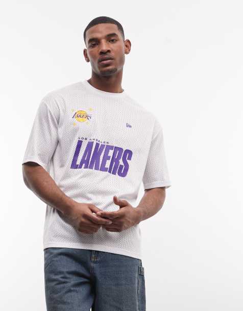 New Era - Hvid T-shirt med grafisk LA Lakers-print i mesh - view 1