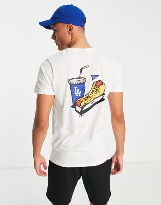 New Era - Hvid T-shirt med LA Dodgers-madprint bagpå, 4 af 4