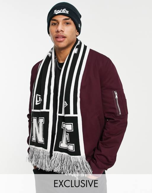 New Era - Jacquardstrikket tørklæde med logo i sort - Kun hos ASOS