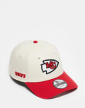 [New Era] New Era Kansas City Chiefs 9Forty contrast peak cap in white/red-Multi One Size MULTI